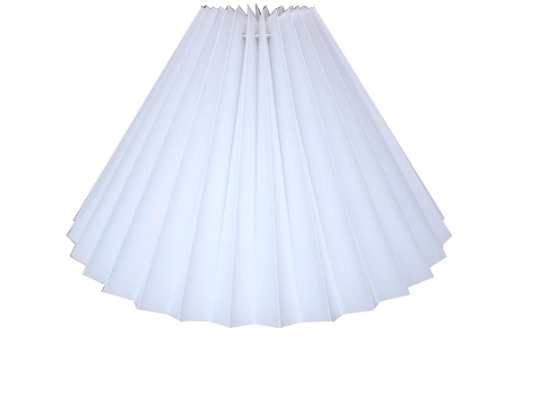 Lampeskærm Plissé svøb hvid bomuld længde 23 cm.