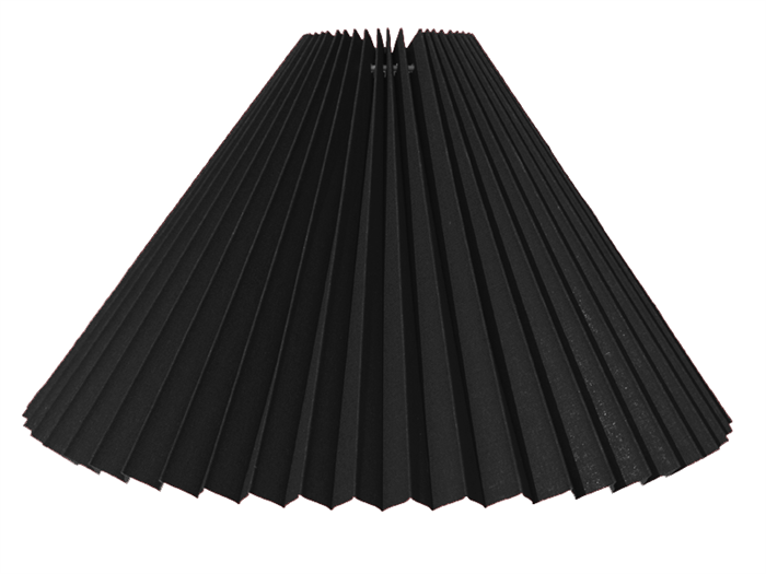 Lampeskærm Plissé svøb sort bomuld længde 45 cm.